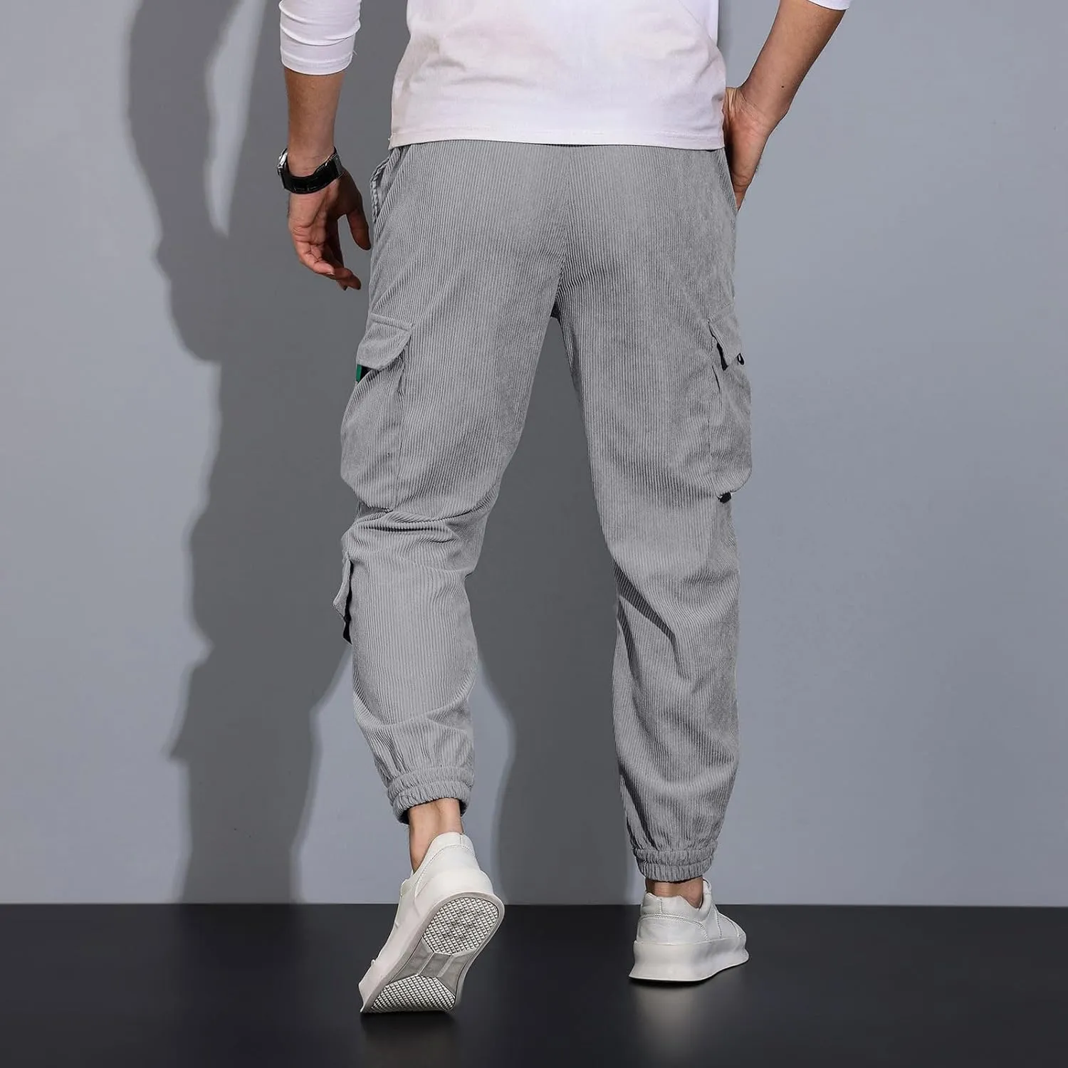 Sweatpants for Men Track Tapered Combat Coloured Slacks Male Split Breathable Baggys Elasticated Waist Joggers