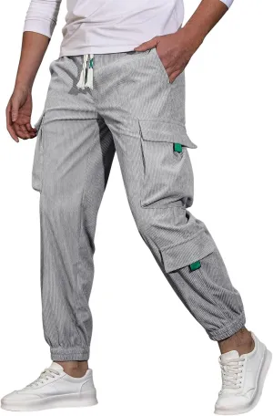 Sweatpants for Men Track Tapered Combat Coloured Slacks Male Split Breathable Baggys Elasticated Waist Joggers