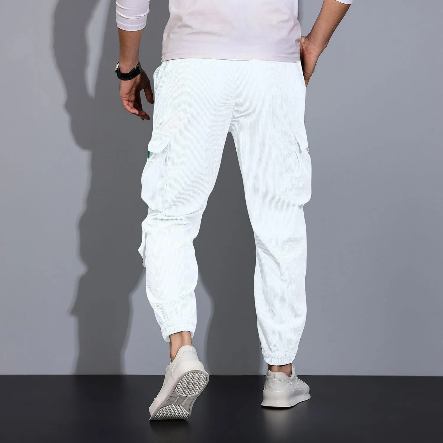 Sweatpants for Men Track Tapered Combat Coloured Slacks Male Split Breathable Baggys Elasticated Waist Joggers