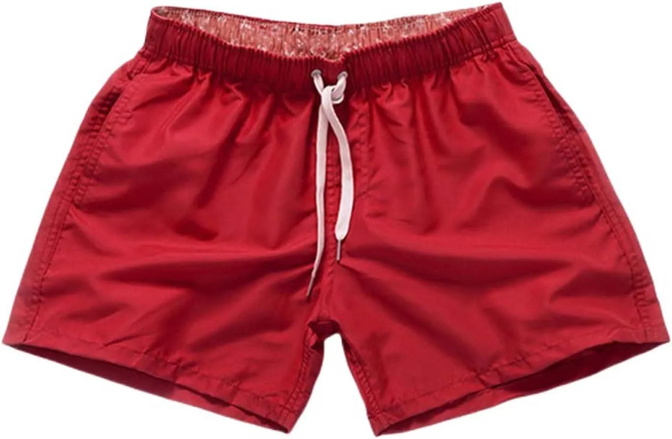 Thatrich Mens Beach Shorts Gym Athletic Pants Cropped Joggers Breathable Lightweight Summer Vacation Outfits Sports Short