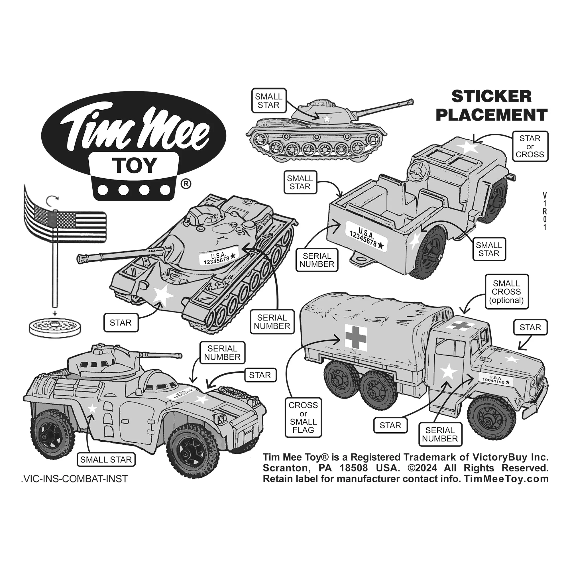 Tim Mee Combat Convoy 64pc Playset - 64pc OD Green vs. Tan Soldiers & Vehicles