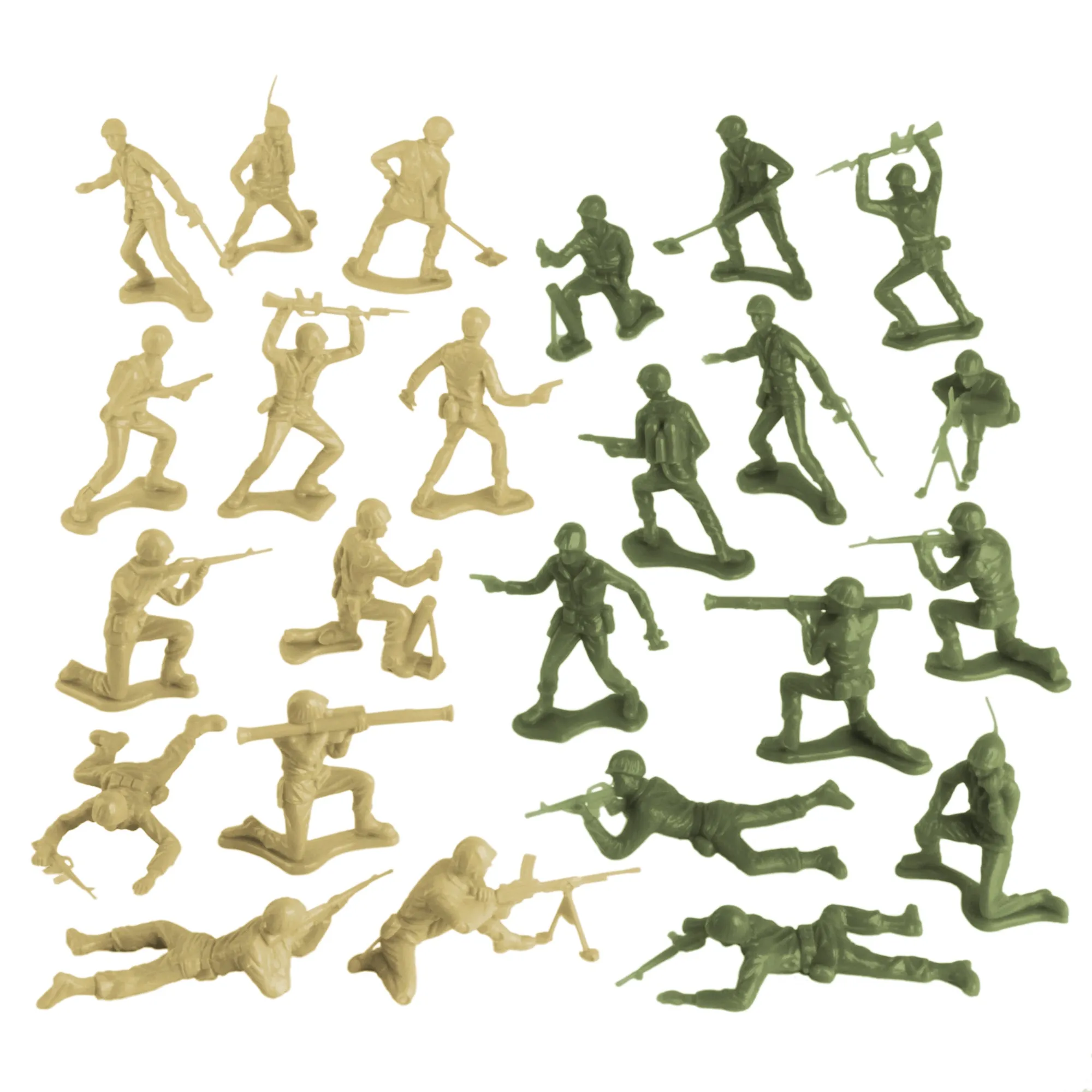 Tim Mee Combat Convoy 64pc Playset - 64pc OD Green vs. Tan Soldiers & Vehicles