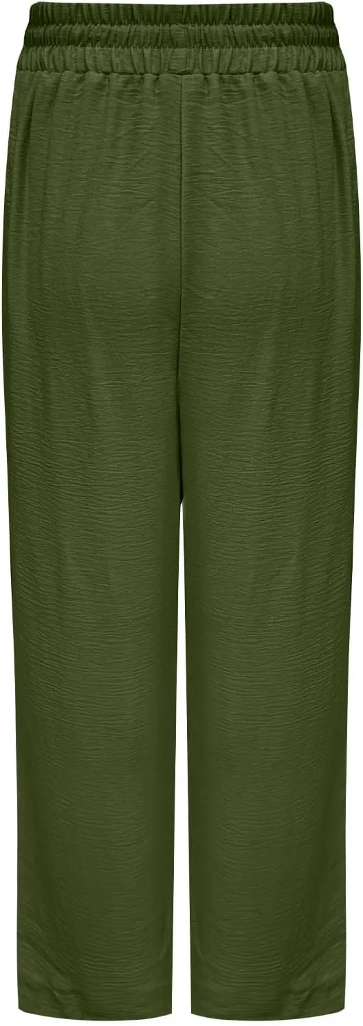 Women Cotton Linen Pant, Summer Loose Breathable Business Work Casual Clothes Elastic Waist Drawstring Pockets Trousers