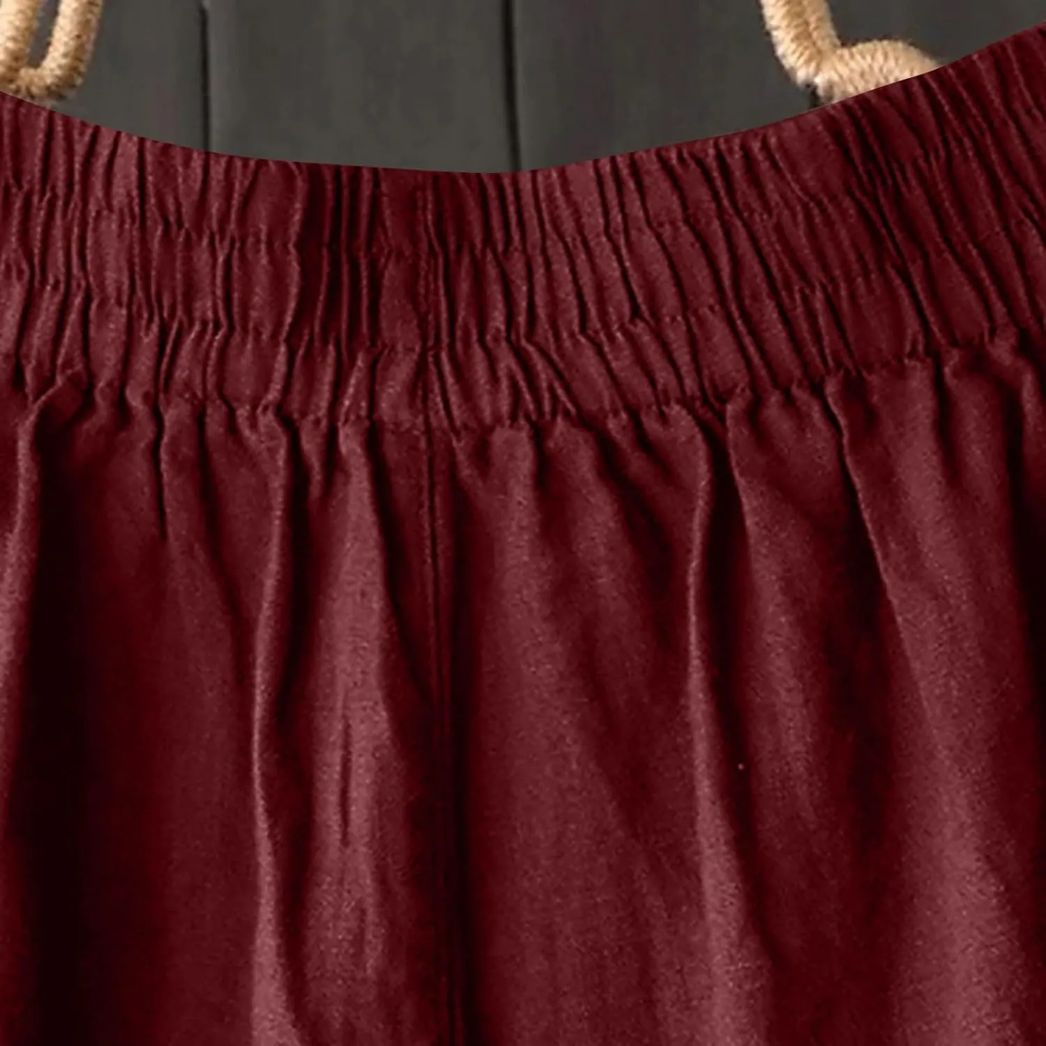Women Wide Leg Casual Cotton Linen Pants, Solid Lightweight Breathable Summer Daily Clothes Drawstring Pockets Trousers
