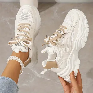 Women's Breathable Mesh Trainers with Thick Sole