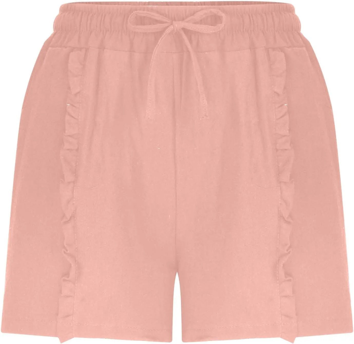 Womens Casual Shorts Drawstring Comfy Elastic Shorts Summer Pull On Short Pants with Pockets