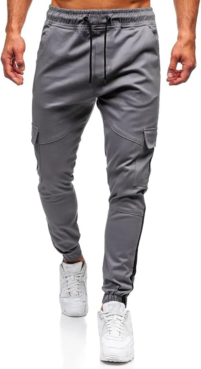 Work Pants for Men Construction Flex Casual Drawstring Waist Joggers Classic Breathable Active Fishing Hiking Pants