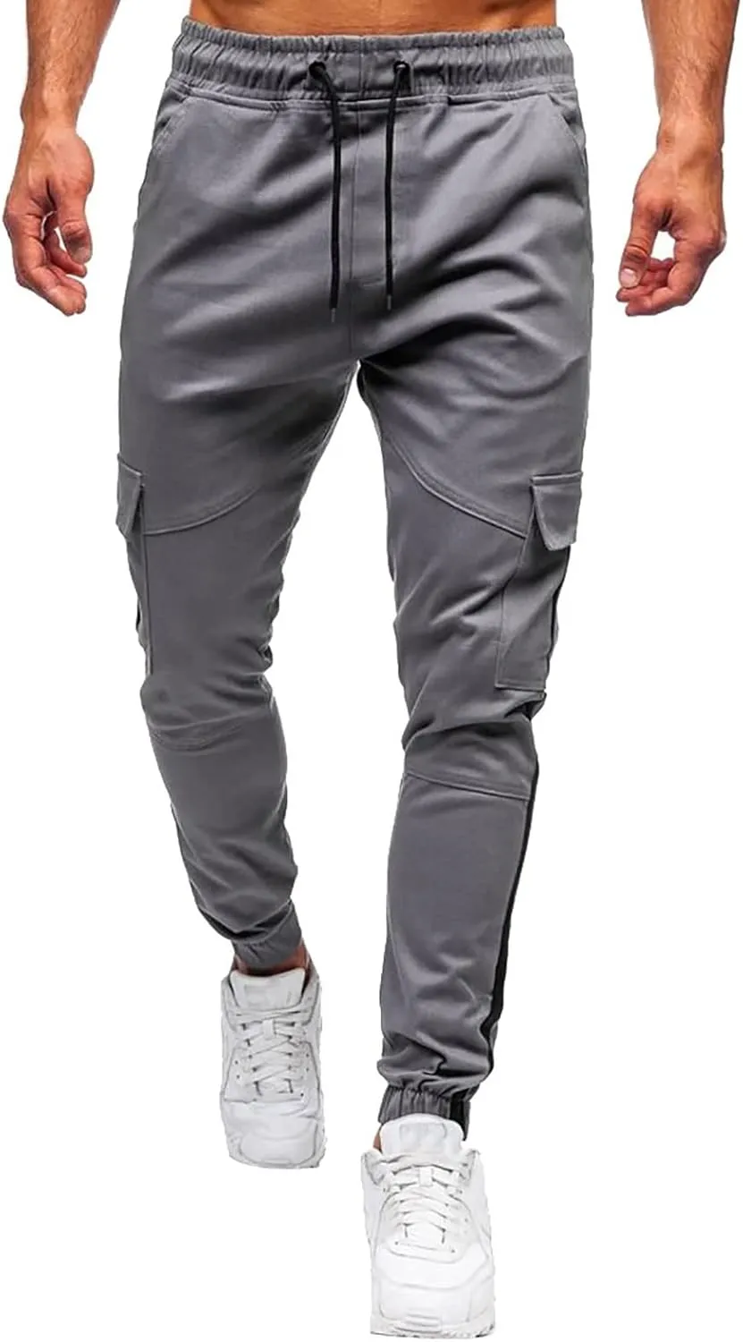 Work Pants for Men Construction Flex Casual Drawstring Waist Joggers Classic Breathable Active Fishing Hiking Pants
