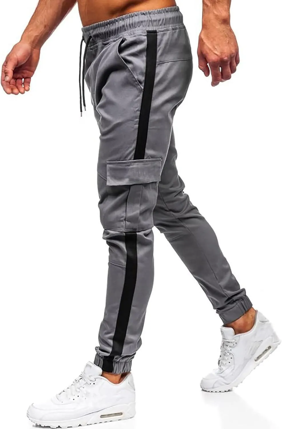 Work Pants for Men Construction Flex Casual Drawstring Waist Joggers Classic Breathable Active Fishing Hiking Pants