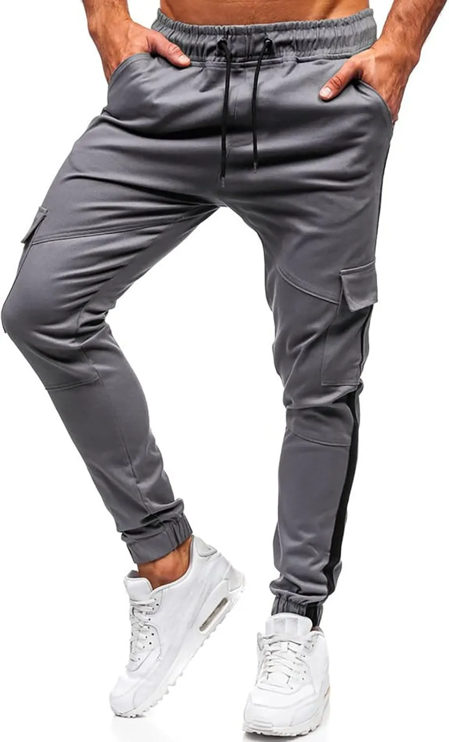 Work Pants for Men Construction Flex Casual Drawstring Waist Joggers Classic Breathable Active Fishing Hiking Pants